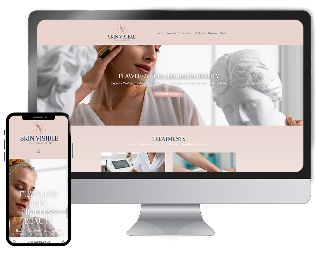 web design new template Skin Visible Website - Professional design with laser and skincare treatment details