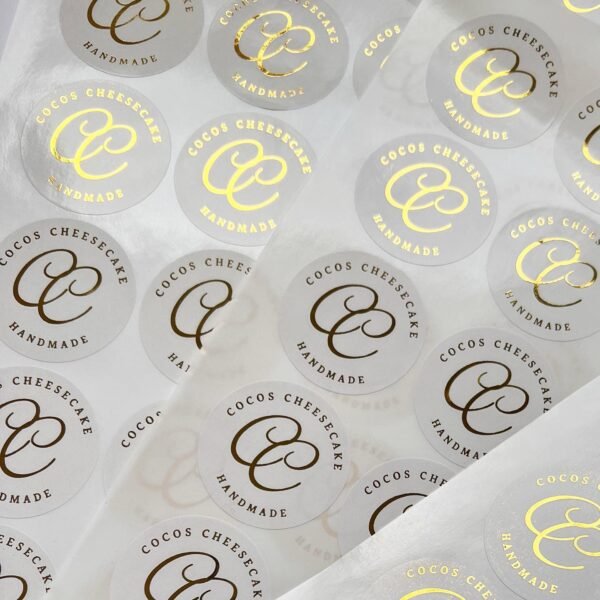 Foil logo stickers custom printed for branding