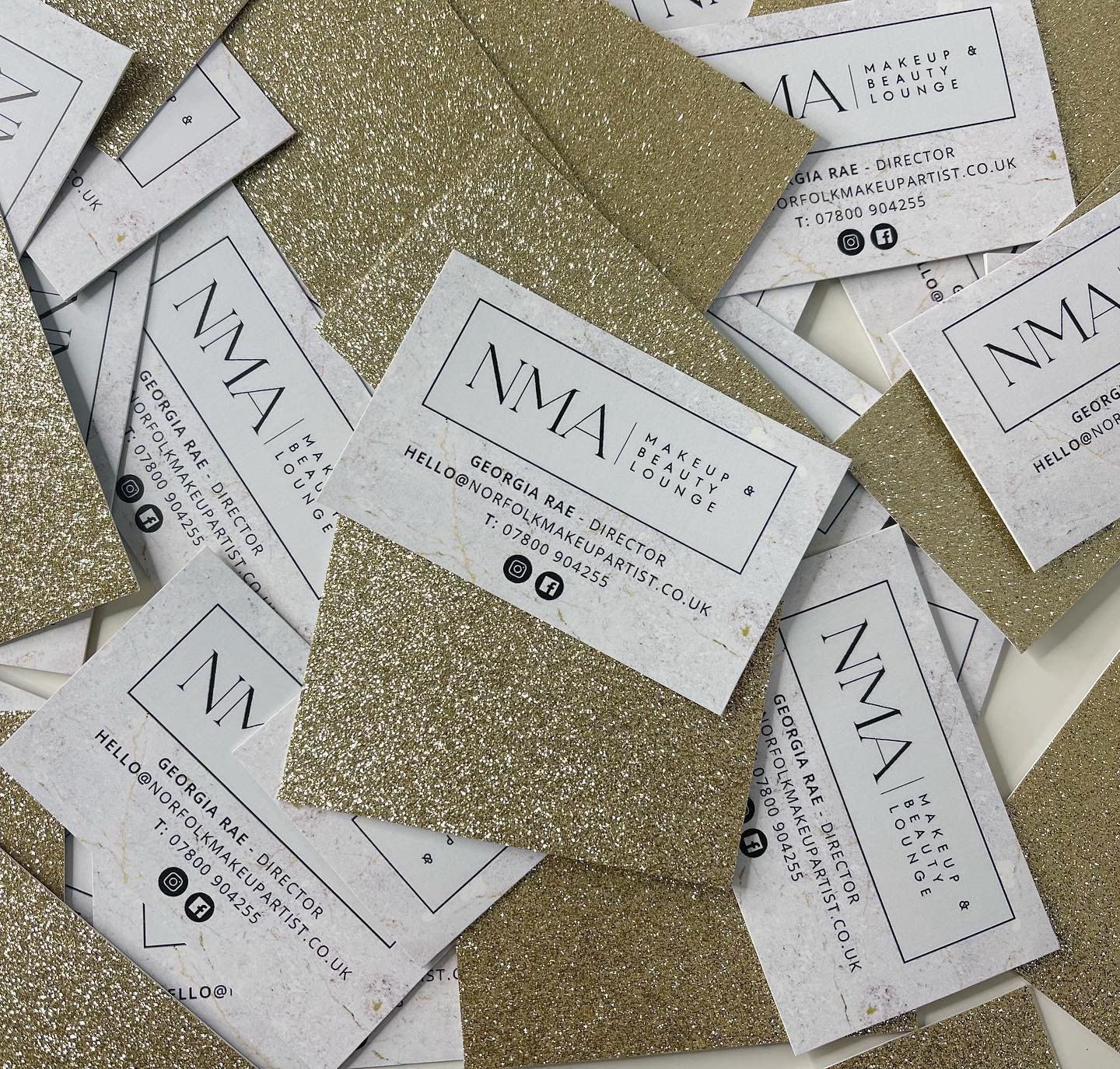 Custom Business Cards with real Glitter at the back