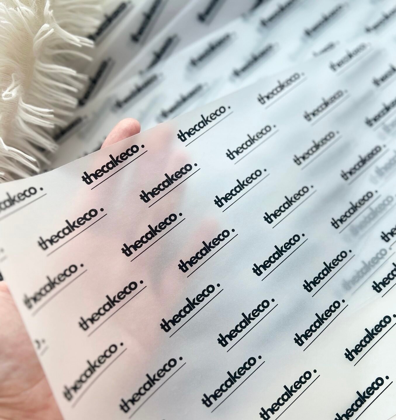 Branded vellum paper with logo print