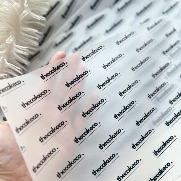 Branded vellum paper with logo print