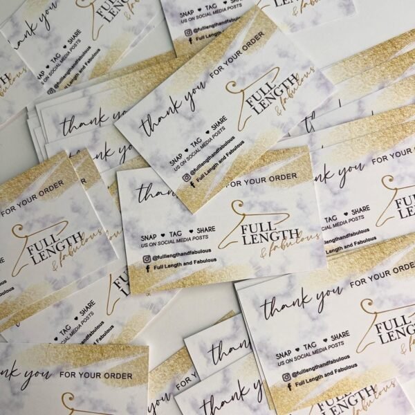 Branded thank you cards printed for small businesses