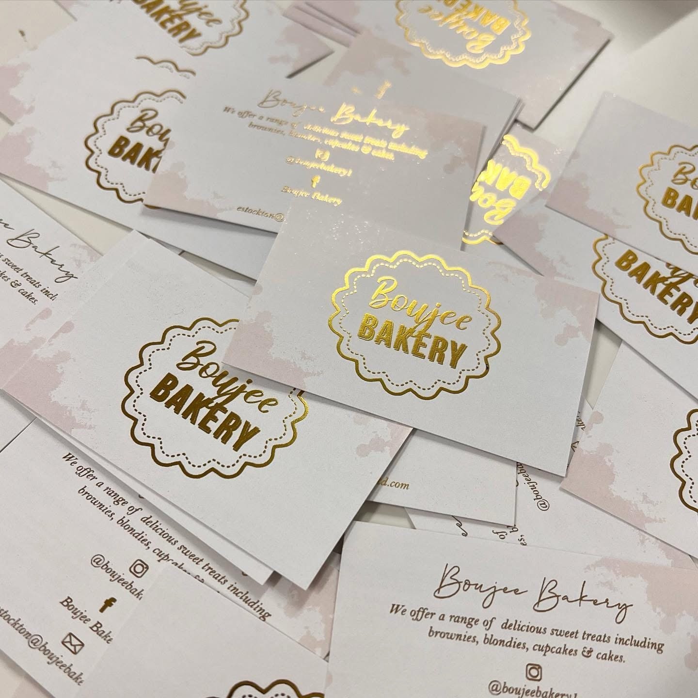 Custom designed luxury metallic foil business cards
