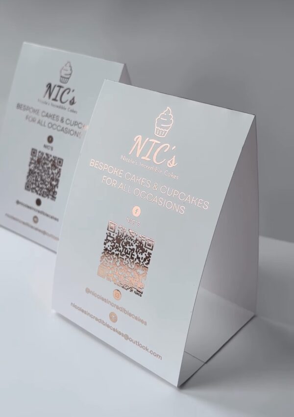 Custom designed business A6 table promotional tent