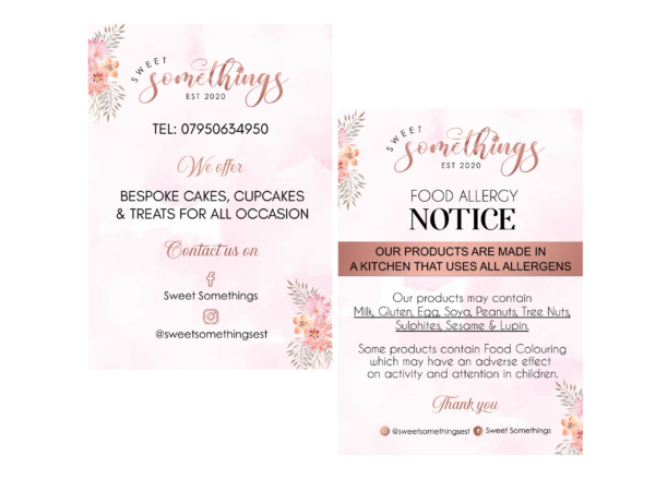 Frame prints for bakery stall or market