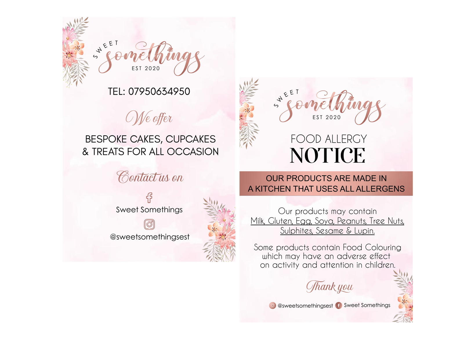 Frame prints for bakery stall or market