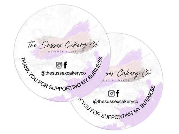 Custom designed logo stickers with contact details