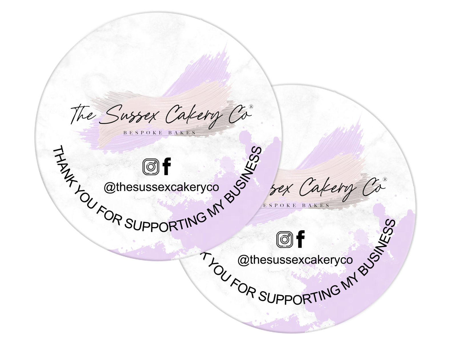 Custom designed logo stickers with contact details