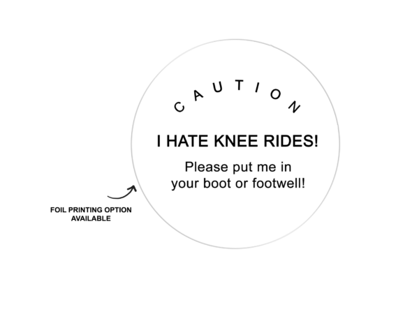 custom designed and printed stickers for cake transportation