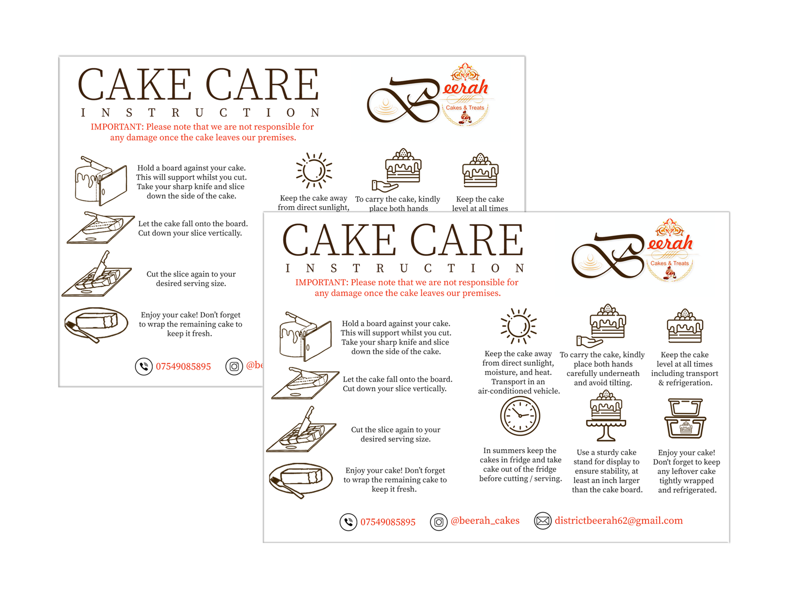 Personalised cake cutting A6 cards