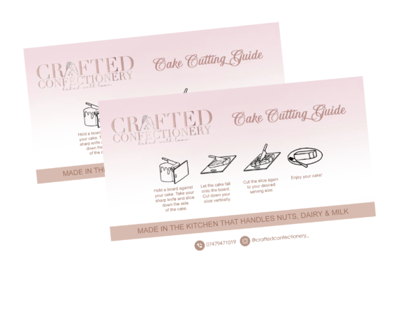 cake cutting guide personalised business stickers