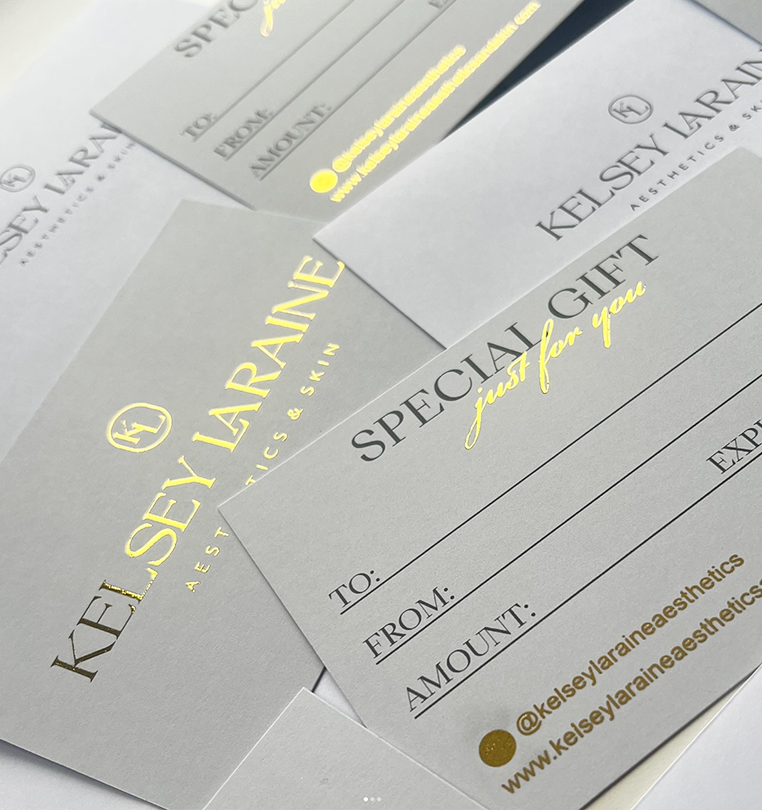 Custom printed gift vouchers for small business