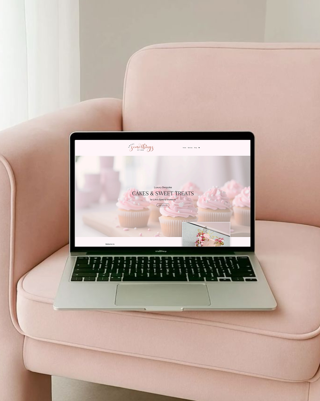 cakes and sweet treats website designed by the branding and web Elegant bakery website design with online ordering system