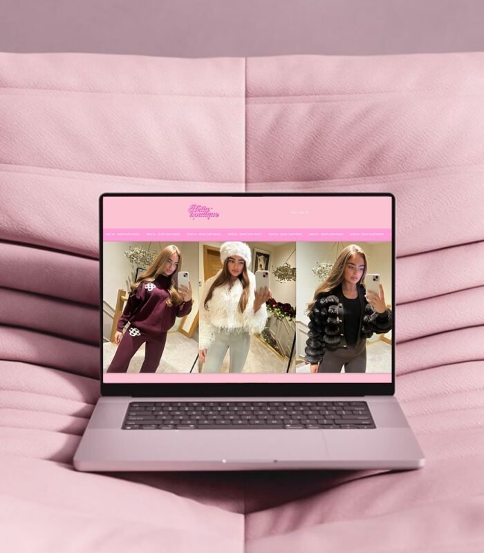 Custom e-commerce web design for fashion brand