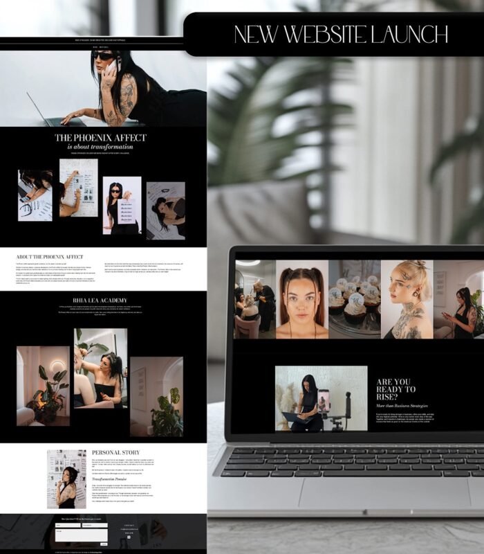 Elegant website design for beauty academy