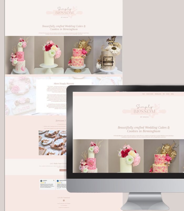 Custom bakery website design with product showcase layout