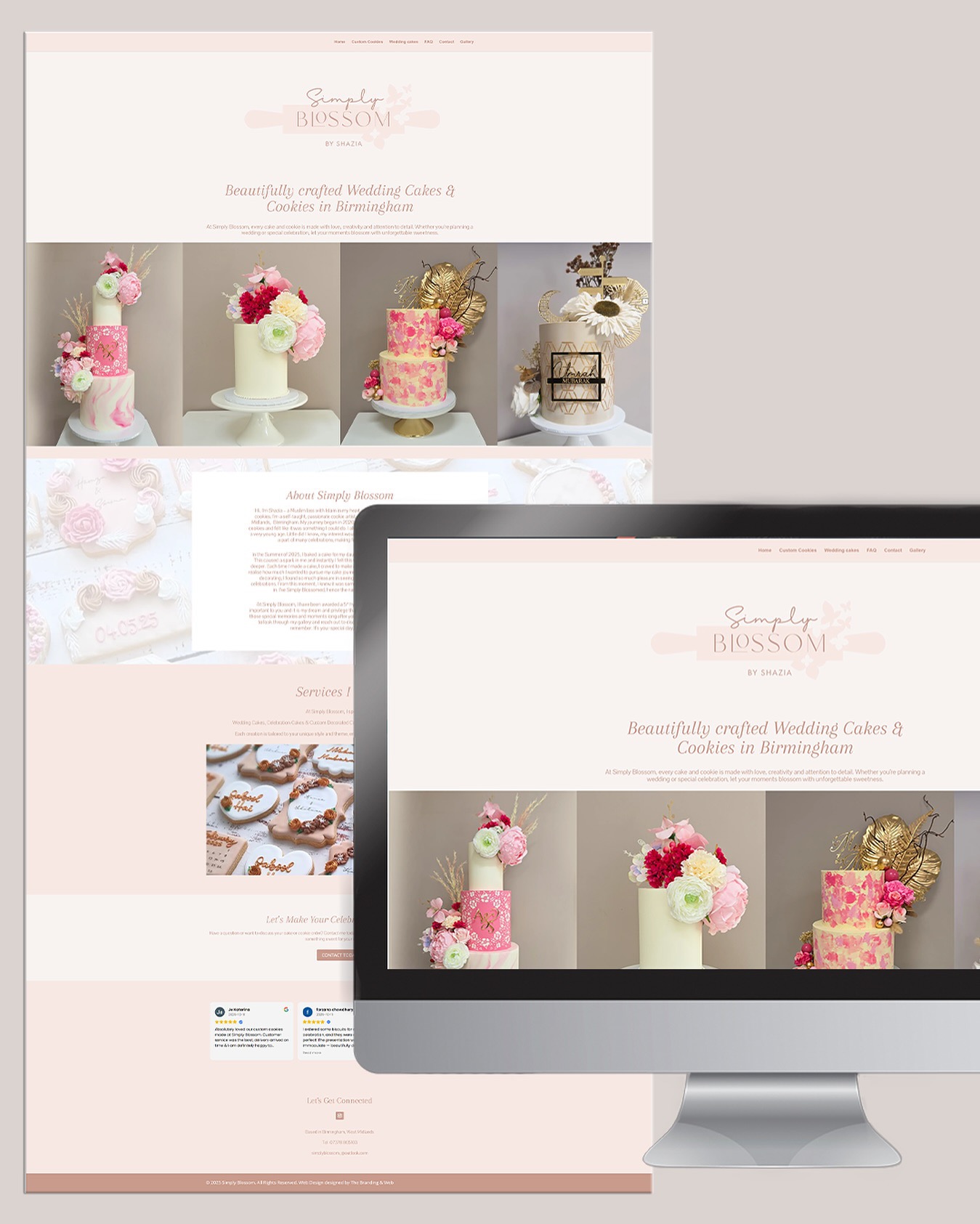 Custom bakery website design with product showcase layout