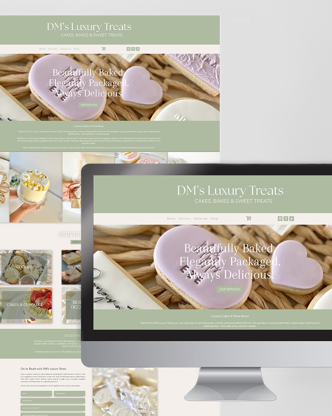 Modern e-commerce website design for bakery shop