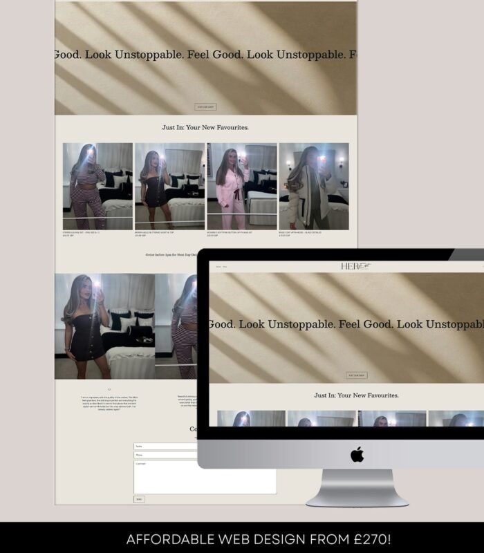 Custom e-commerce website design designed for apparel shop