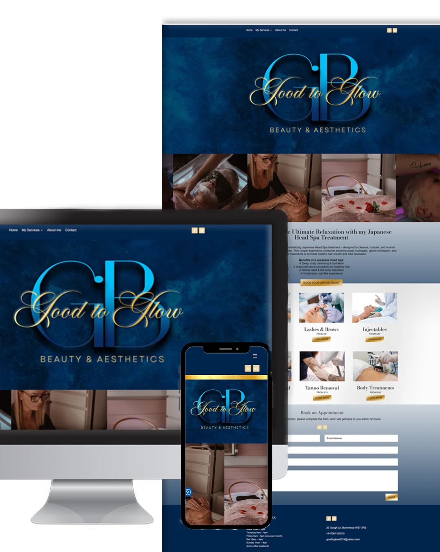 custom designed website by the branding & web for beauty business Modern website layout created for a beauty salon and aesthetic clinic