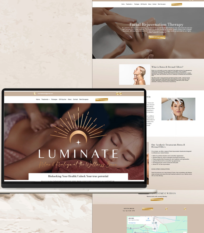 Modern website layout created for a beauty salon brand